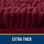 Buganda Bathroom Rugs 30x20, Quick Dry Machine Washable Chenille Bath Mats with Rubber Backing, Grey - Image 61
