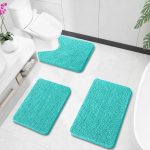 Buganda Bathroom Rugs 30x20, Quick Dry Machine Washable Chenille Bath Mats with Rubber Backing, Grey - Image 91