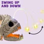 Joyfy Halloween Skeleton Fish Skeleton Halloween Decor,Plastic Skeleton with LED Eye for Halloween Decoration Outdoor Haunted House Party - Image 3