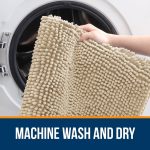 Buganda Bathroom Rugs 30x20, Quick Dry Machine Washable Chenille Bath Mats with Rubber Backing, Grey - Image 87